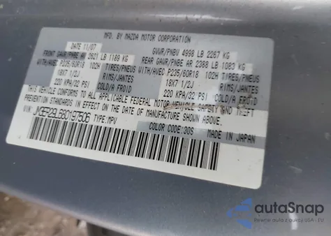 2008 Mazda Cx-7 Grand Touring из США, поврежденный, VIN JM3ER29L680197506